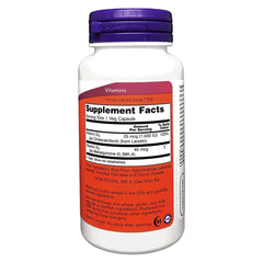 NOW Foods Vitamin D-3 & K-2 bottle label showing D3 and K2 information
