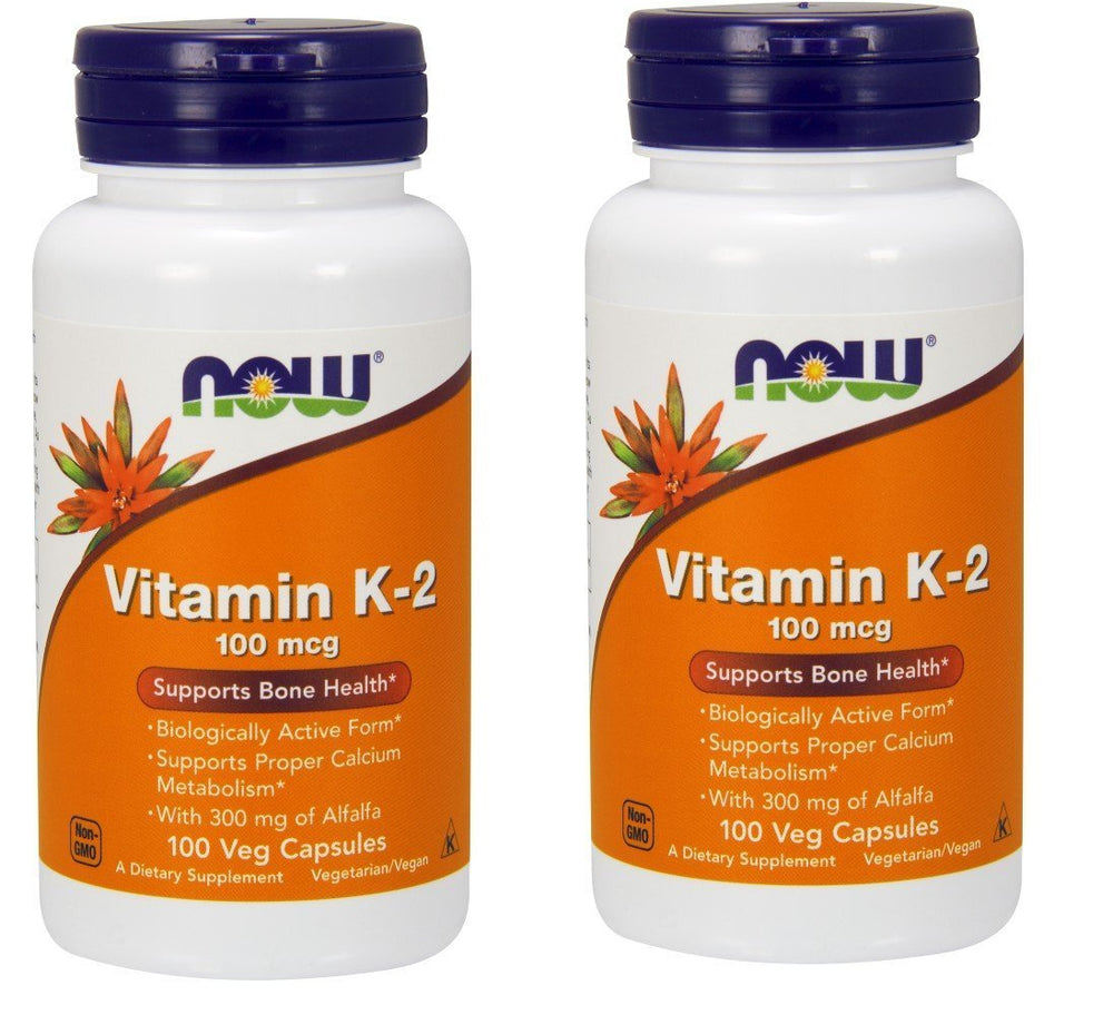 Now Foods Vitamin K-2 100 mcg bottle with label