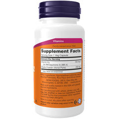 NOW Foods Vitamin K-2 MK-4 capsules bottle side view