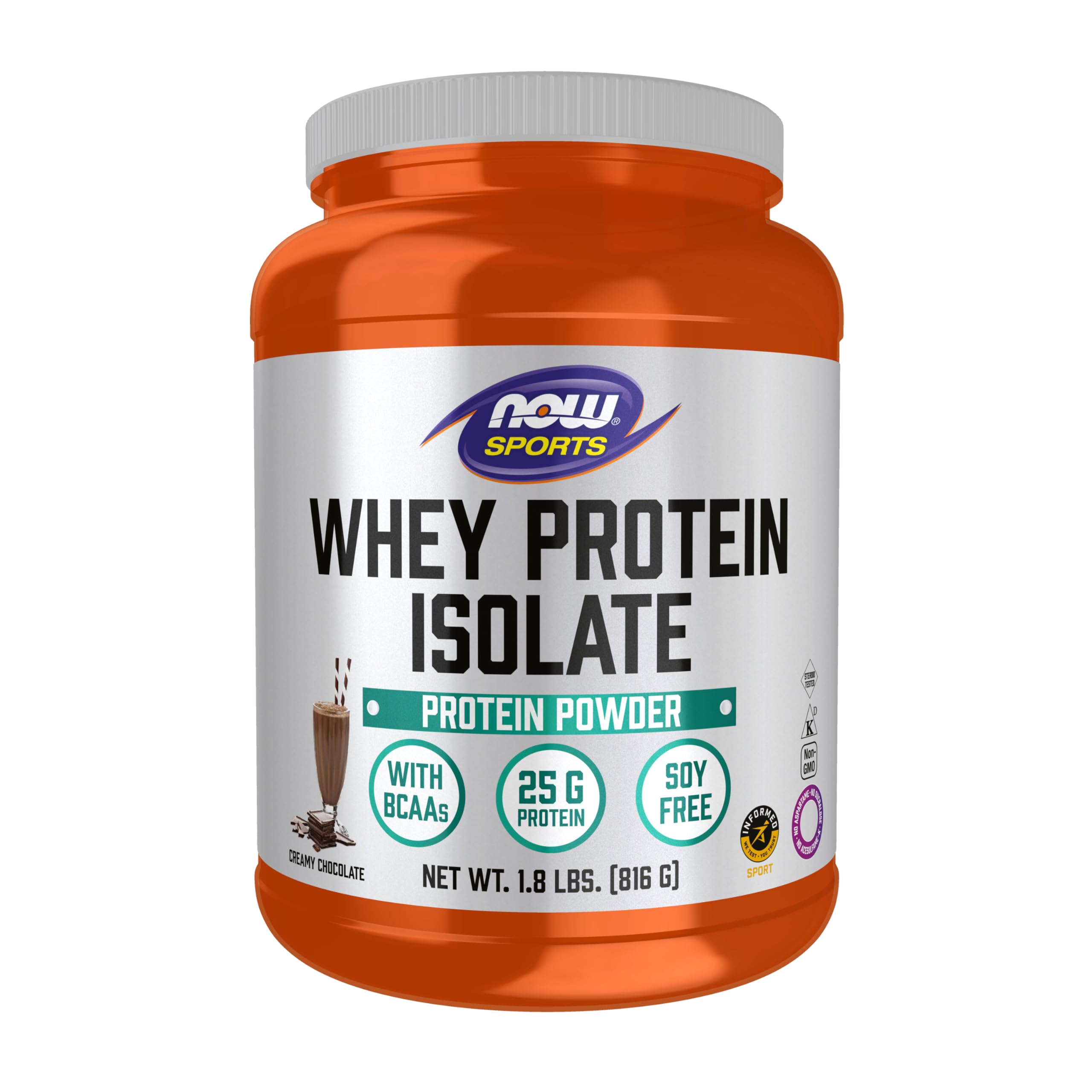 NOW Foods Whey Protein Isolate creamy chocolate powder for post-workout fueling and easy blending