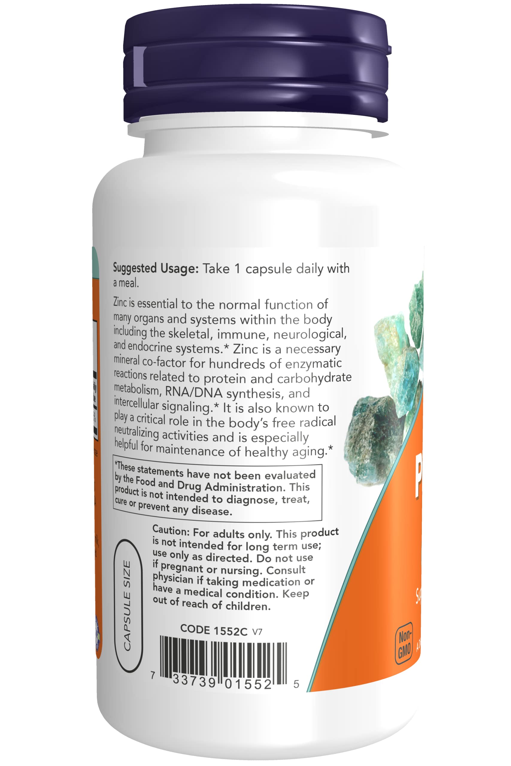 Close-up of zinc picolinate capsules