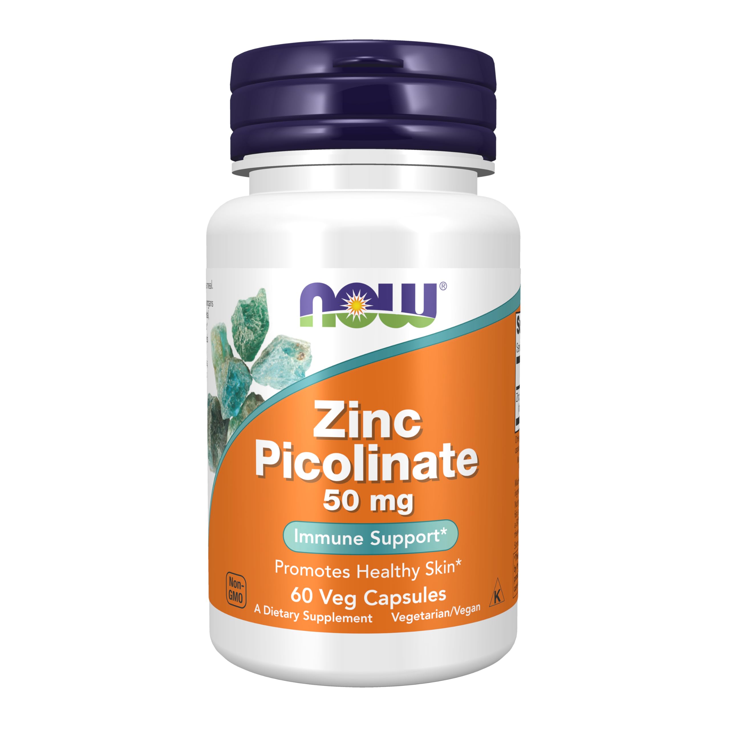 NOW Foods Zinc Picolinate 50 mg bottle with label