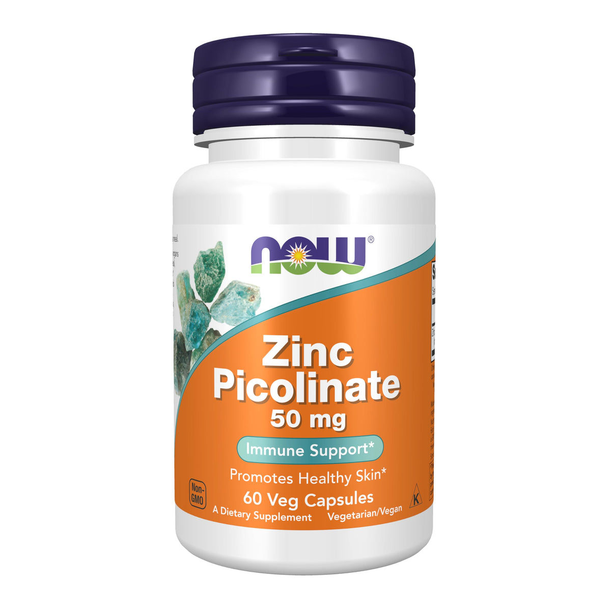 NOW Foods Zinc Picolinate 50 mg bottle with label