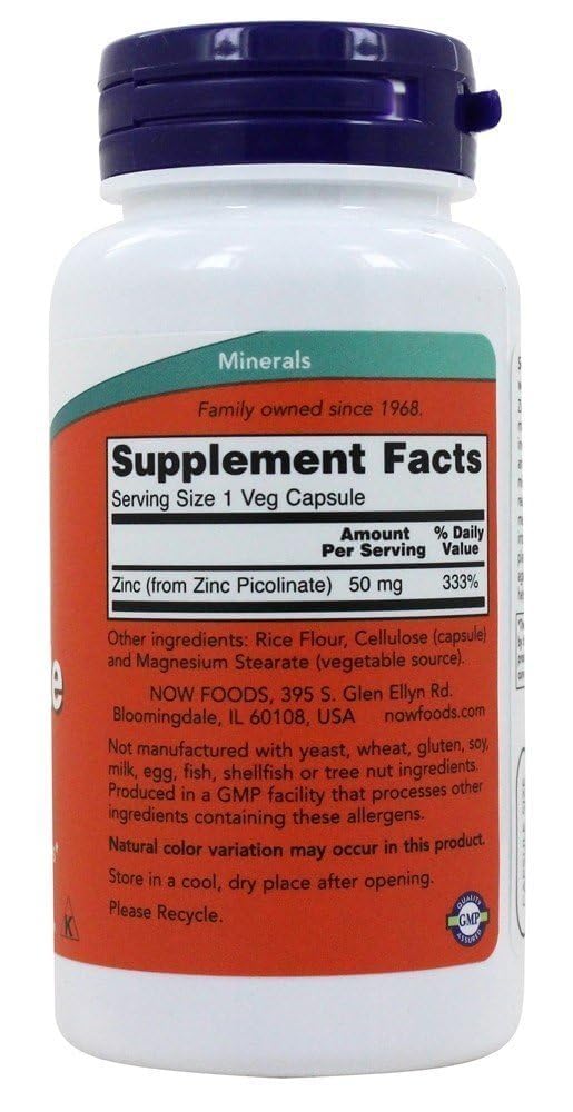 Zinc Picolinate 50 mg capsules in bottle