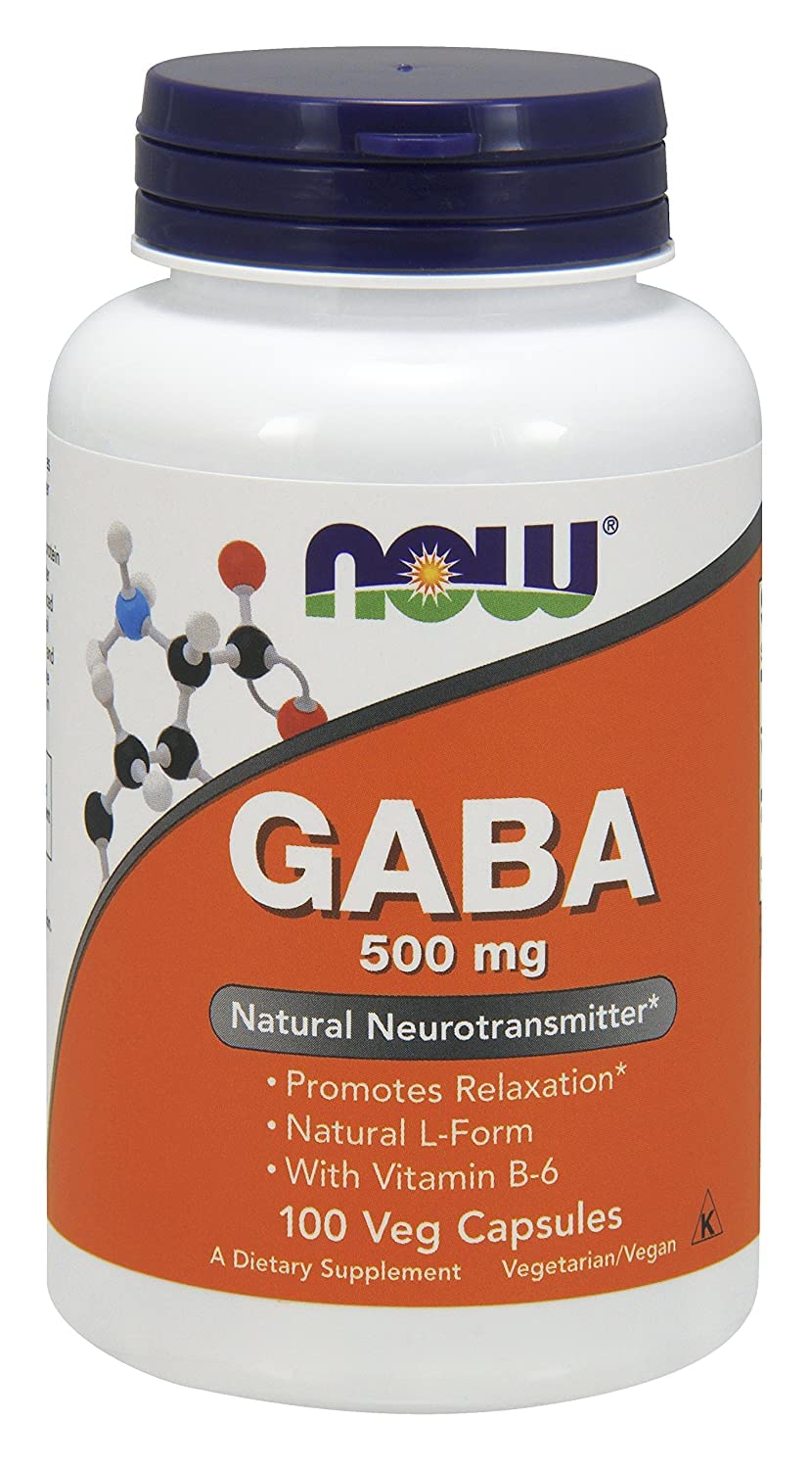 NOW Gaba 500mg capsules inside bottle