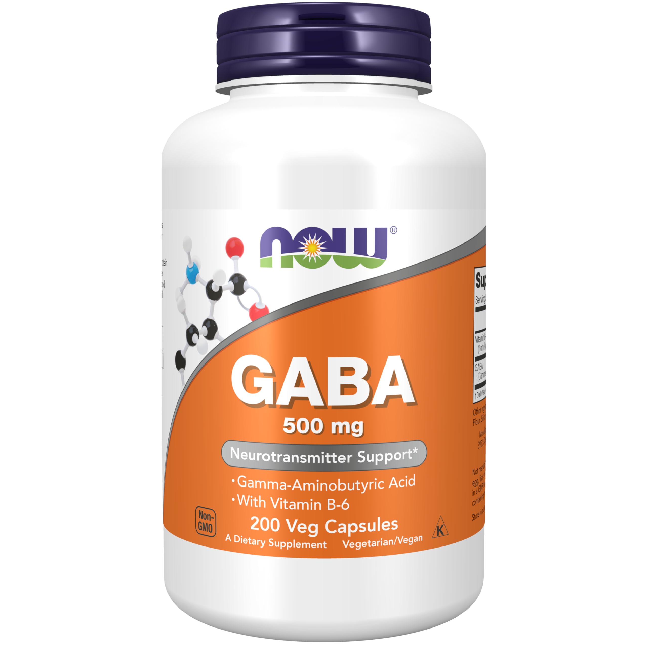 NOW GABA 500 mg label