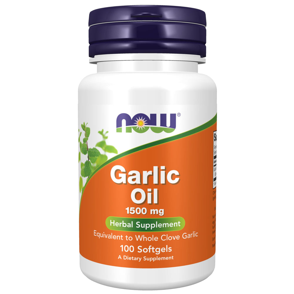 NOW Foods Garlic Oil 1500 mg softgels bottle label