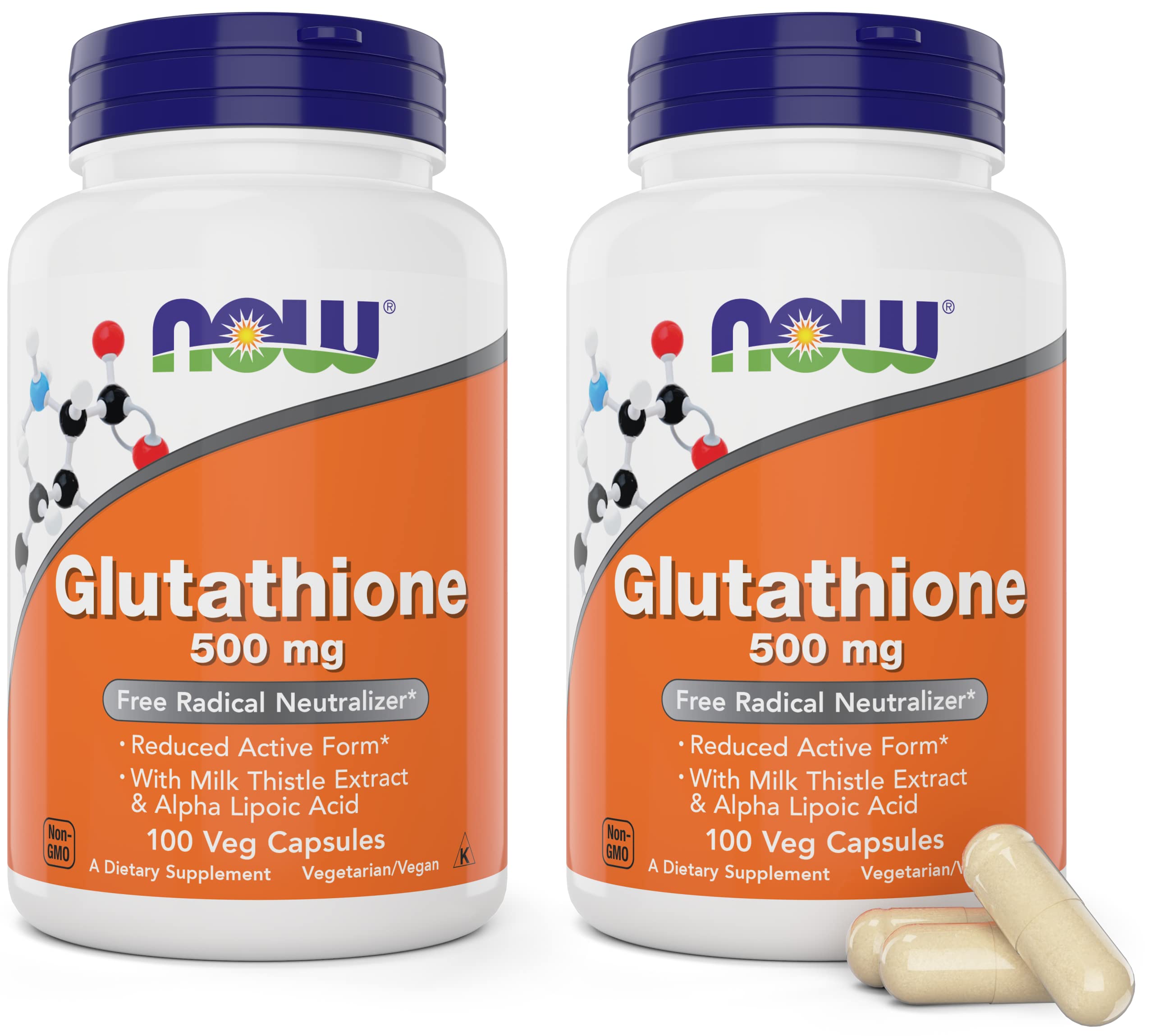 NOW Glutathione 500 mg bottle front view