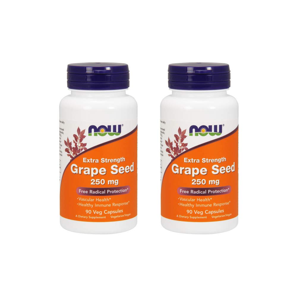 NOW Foods Grape Seed Extract 250mg bottle with 90 capsules