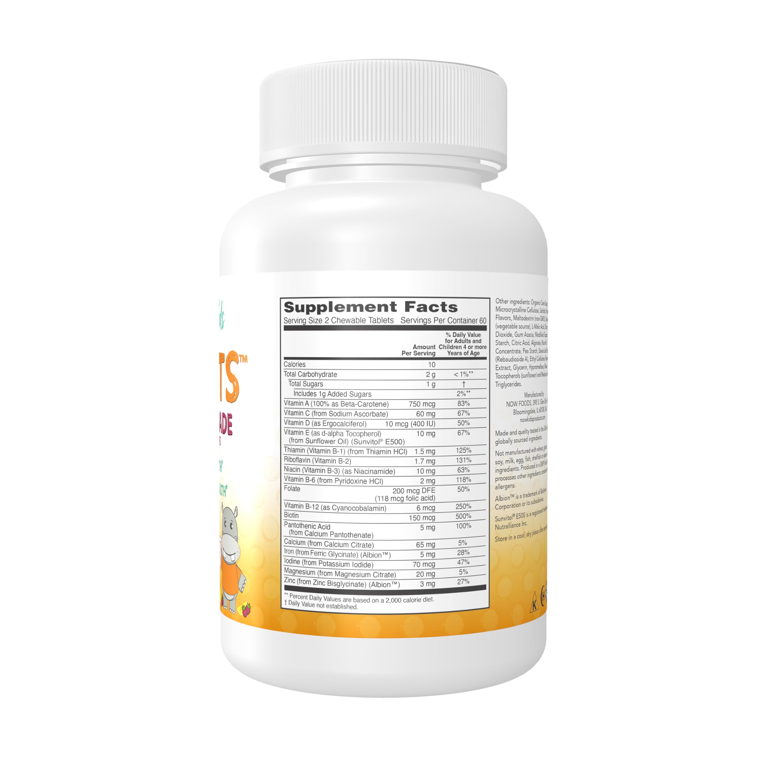 Close-up of Berry Lemonade flavored NOW Kid Vits chewables
