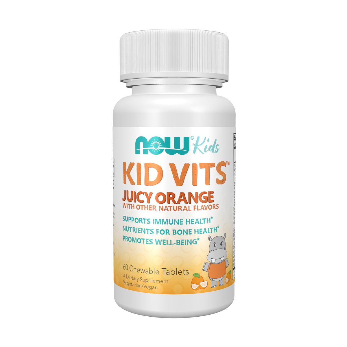NOW Kid Vits Multivitamin Juicy Orange bottle front