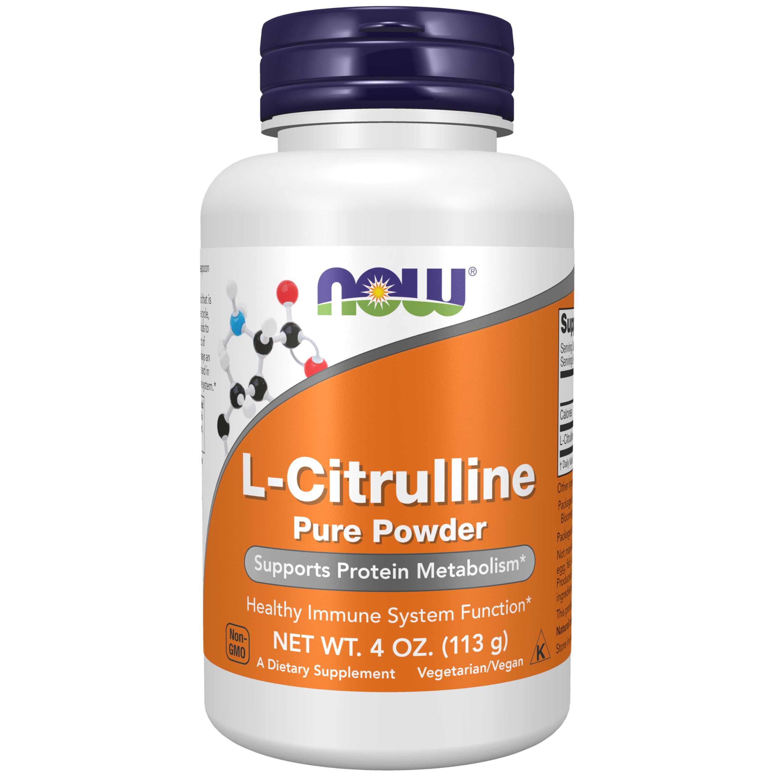 NOW L-Citrulline Pure Powder 4 oz jar