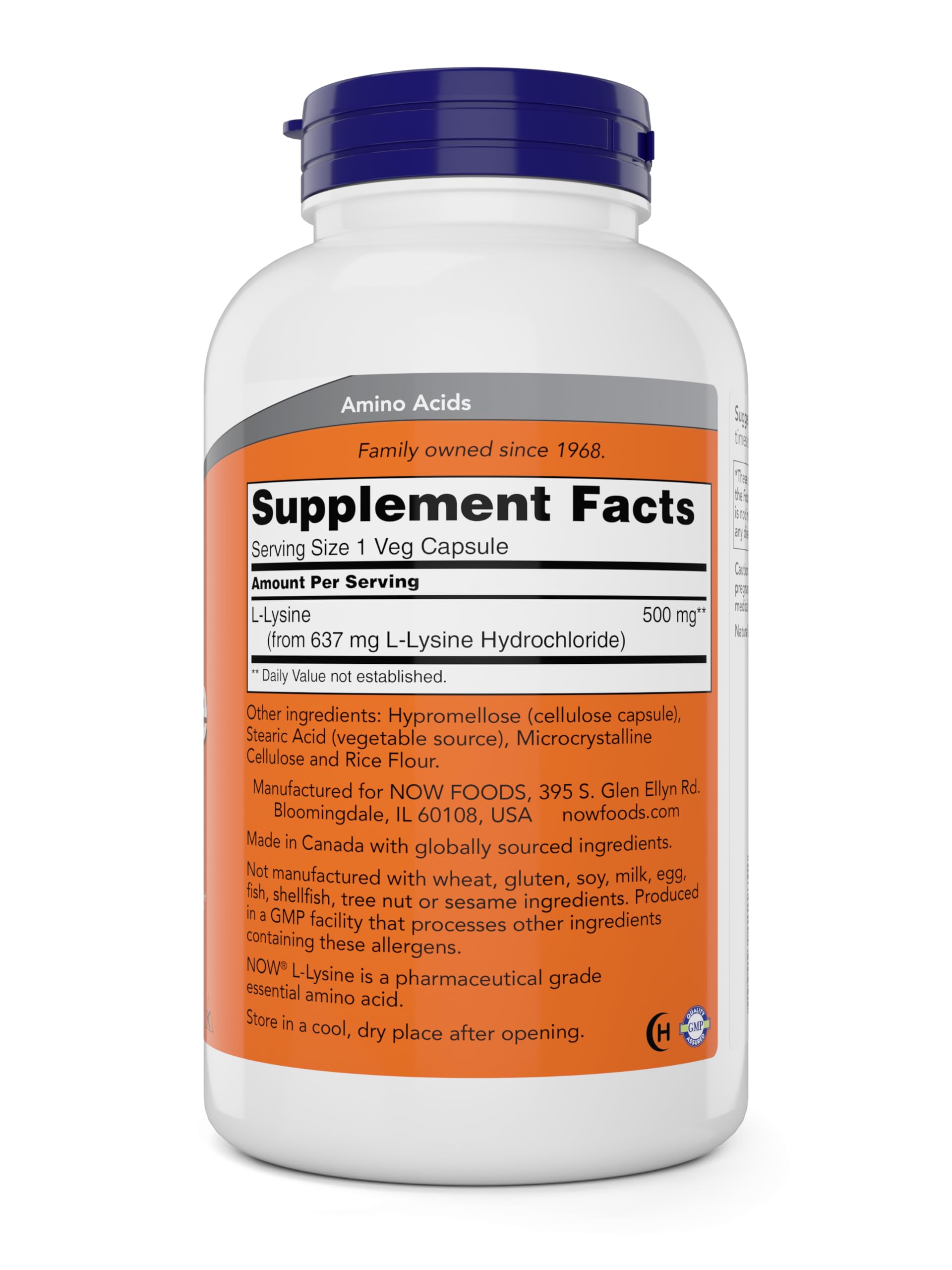 Natural color variation note for NOW L-Lysine 500 mg capsules