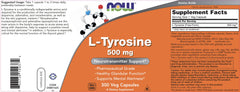 Free form L-Tyrosine supplement close-up