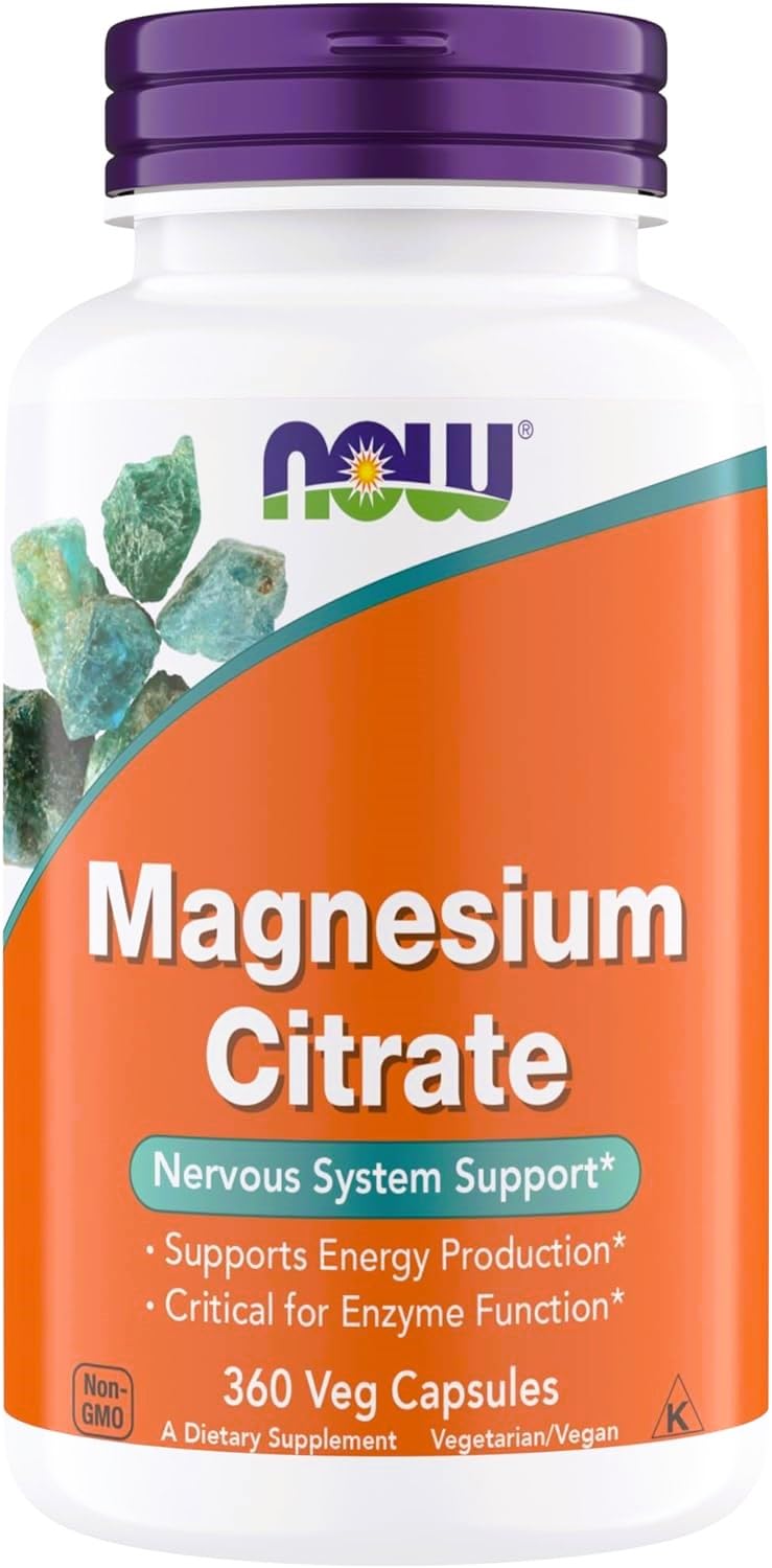 NOW Magnesium Citrate 360 capsules – front label