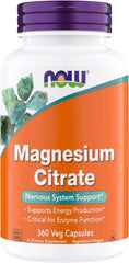 NOW Magnesium Citrate 360 capsules – front label