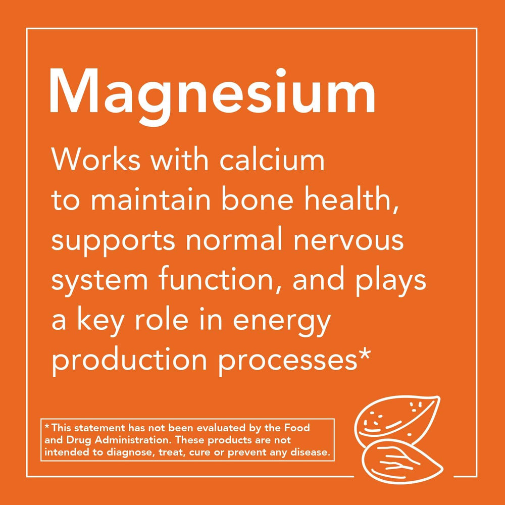 NOW Magnesium Citrate ingredients panel