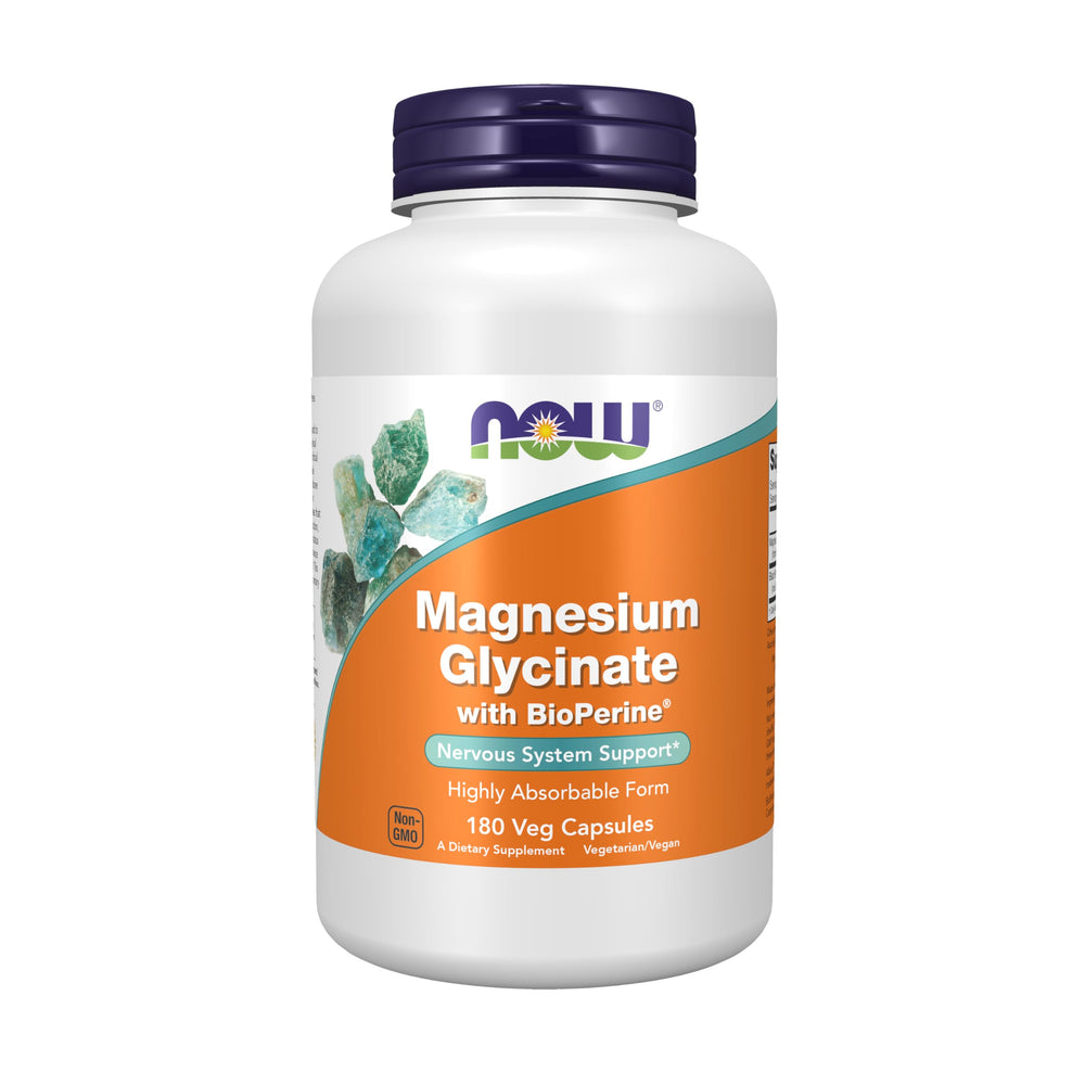 NOW Supplements Magnesium Glycinate with BioPerine bottle