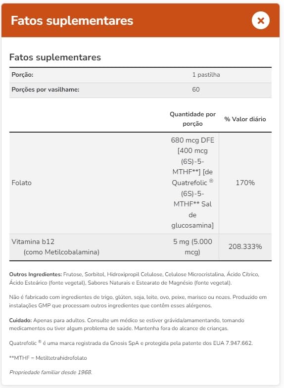 Close-up of Methyl B-12 lozenges (5000 mcg)