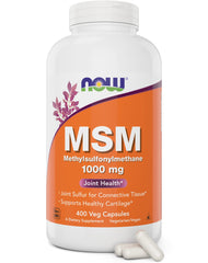 Now MSM 1000 mg vegetable capsules bottle front