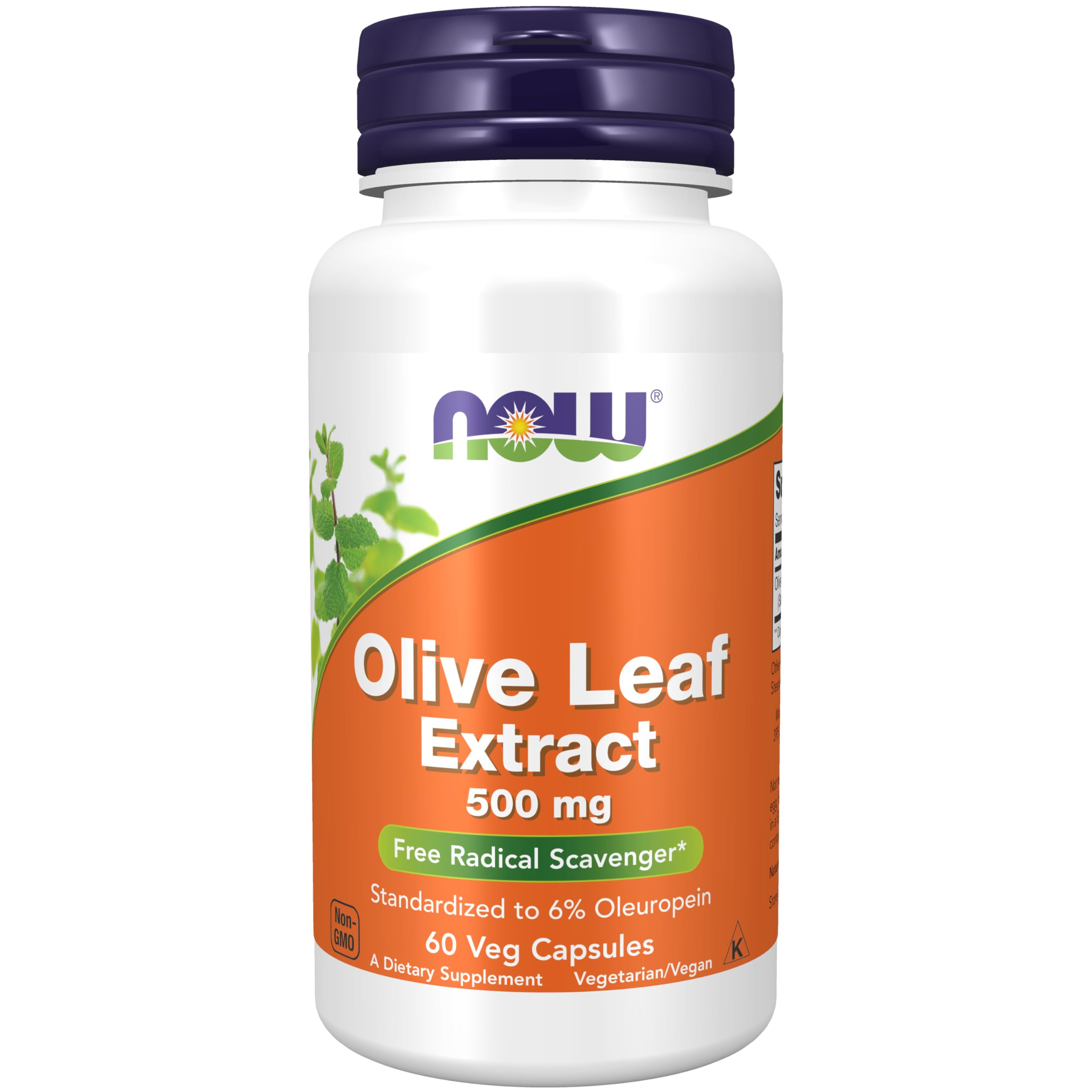 NOW Foods Olive Leaf Extract 500 mg bottle with label