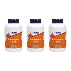 NOW Foods Pantothenic Acid 500 mg bottle - 3 pack (250 capsules each)