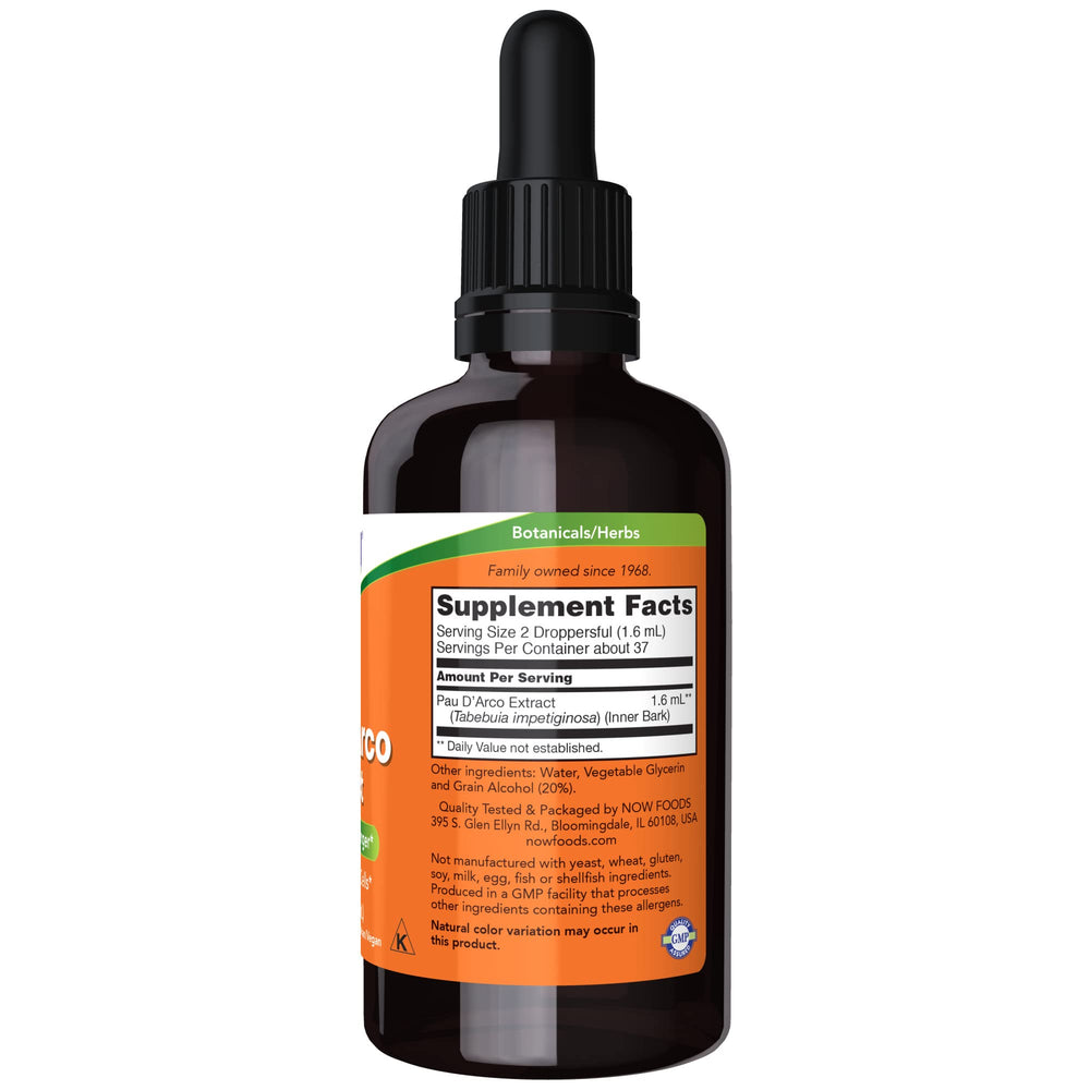 Close-up of Pau D'Arco inner bark extract label