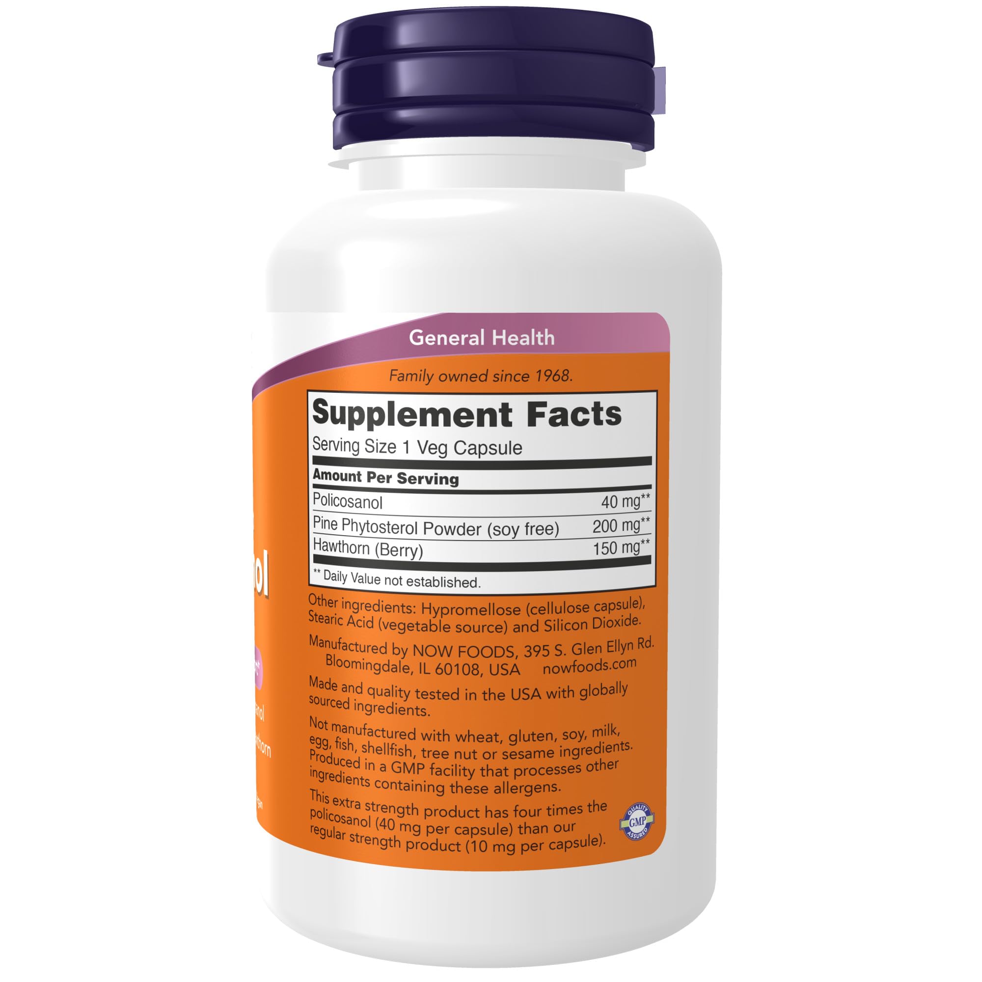 Close-up of Policosanol 40mg capsule