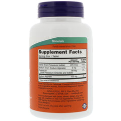 NOW Potassium Plus Iodine tablets and bottle