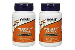 Front view of NOW Probiotic-10 25 Billion two-pack bottles