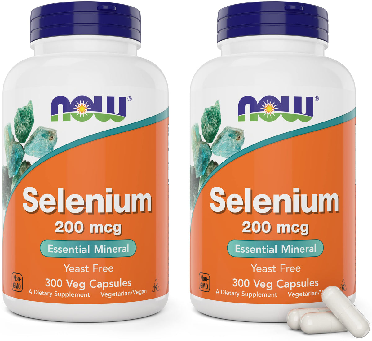 NOW Selenium 200 mcg 300 capsules bottle - front view