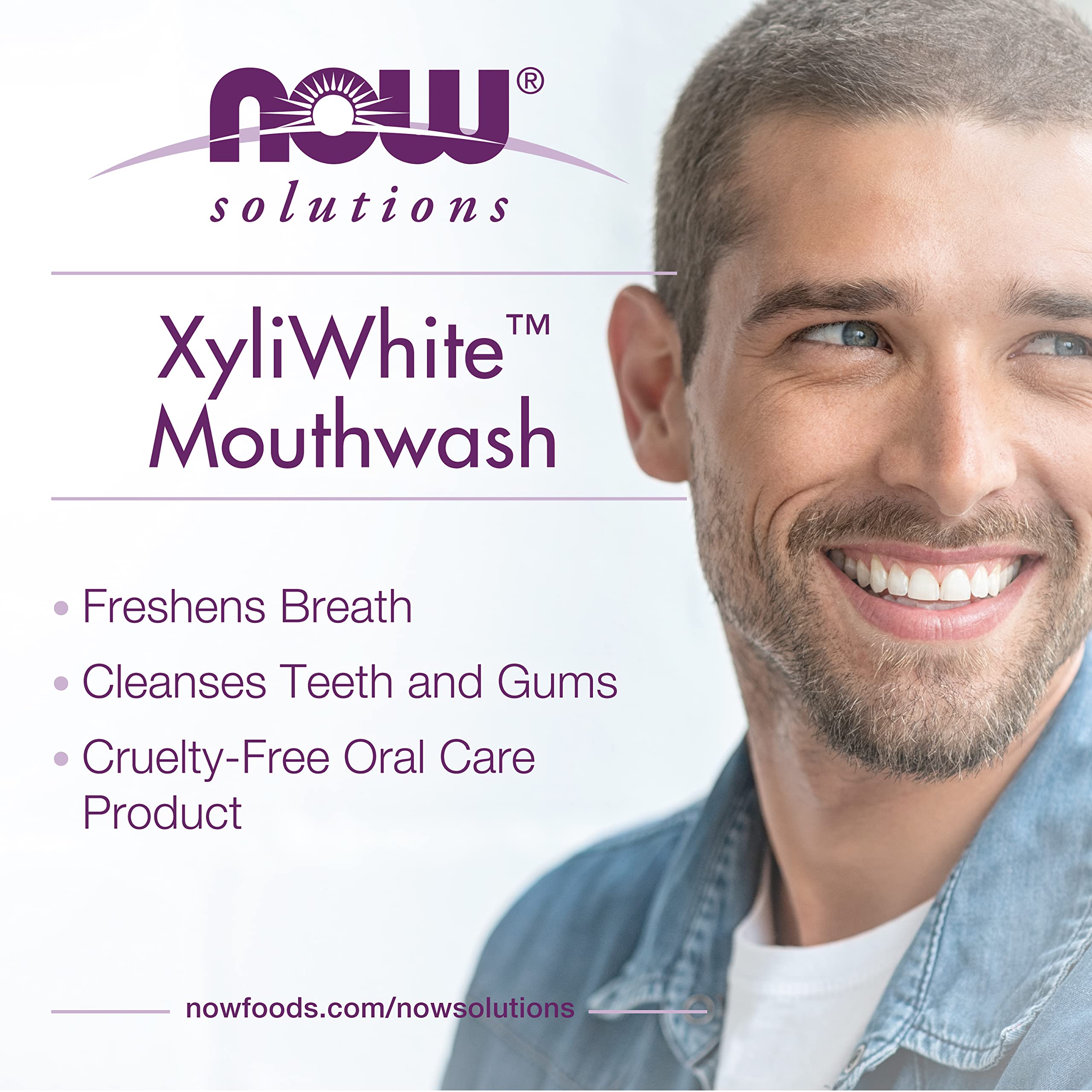 Ingredients panel of NOW XyliWhite Mouthwash