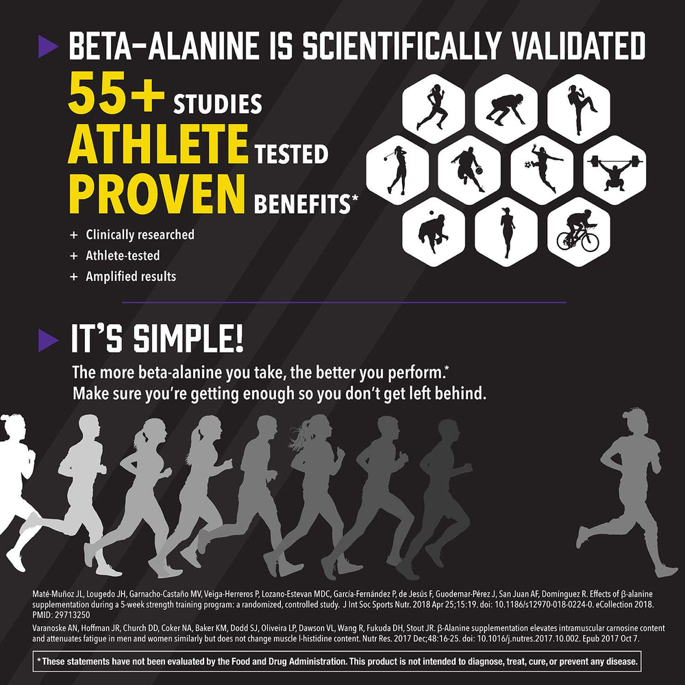 CarnoSyn beta-alanine information on the label