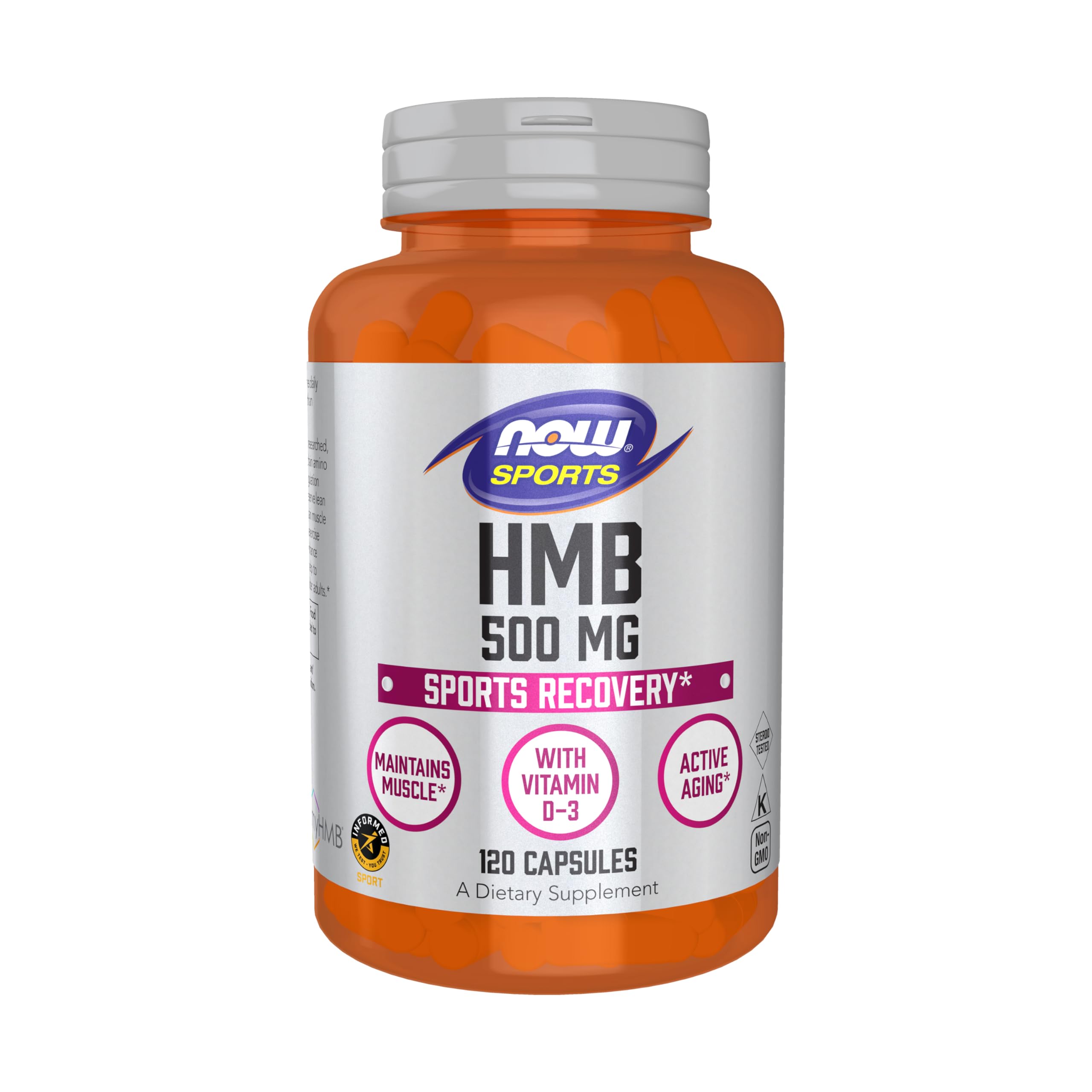 NOW Sports HMB 500 mg bottle and label