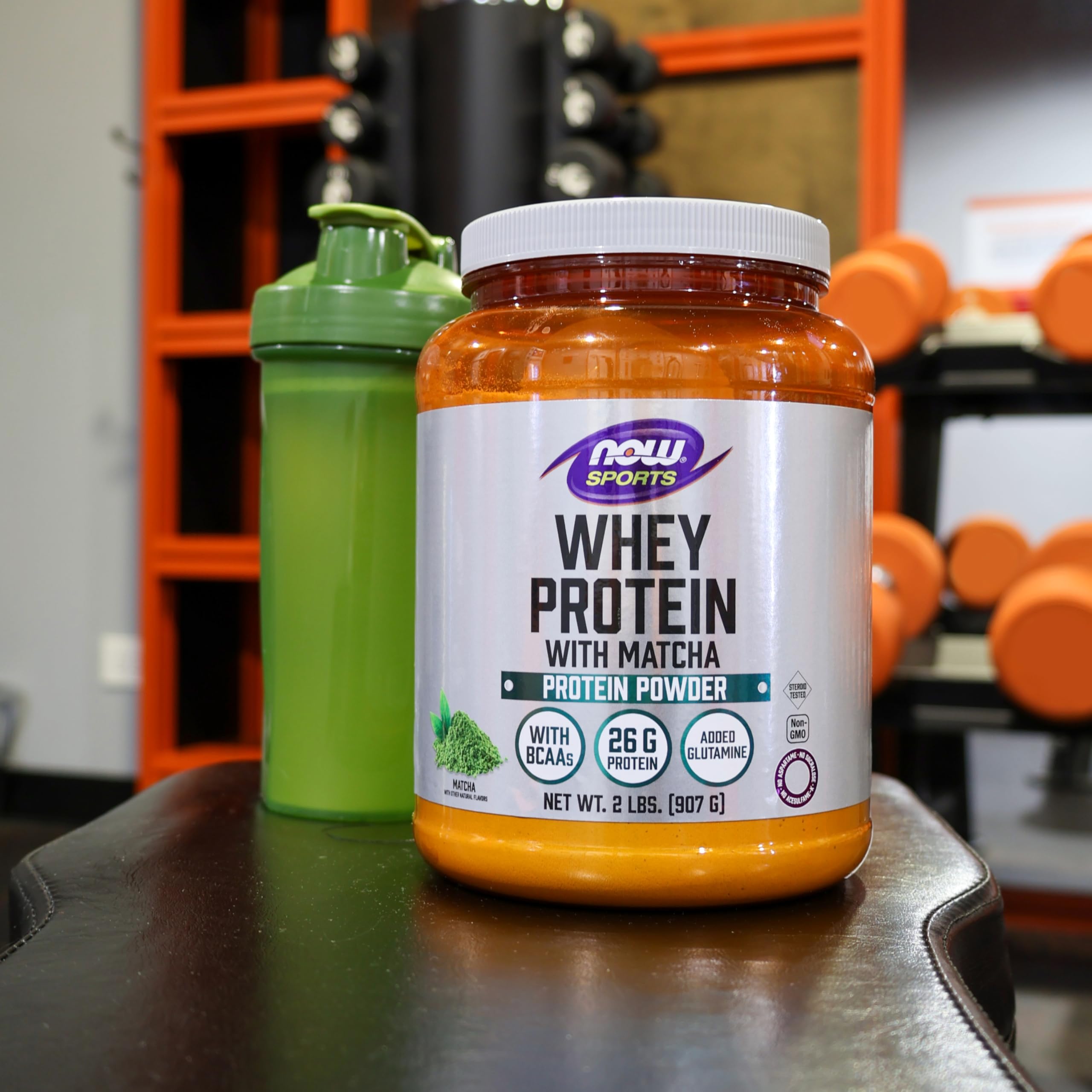 Matcha green tea powder included in NOW Whey Protein