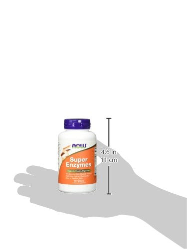 NOW Super Enzymes bottle and tablets close-up – 90 tablets pack of 2
