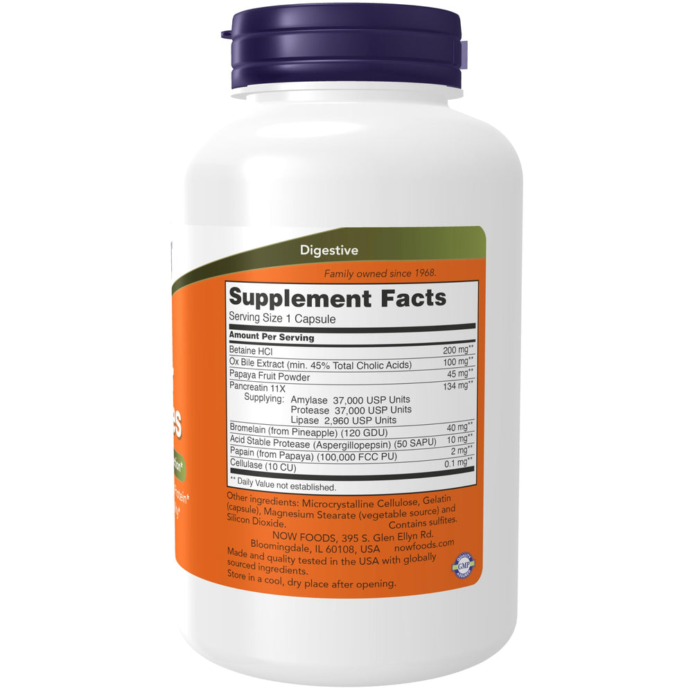 Close-up of NOW Foods Super Enzymes capsules