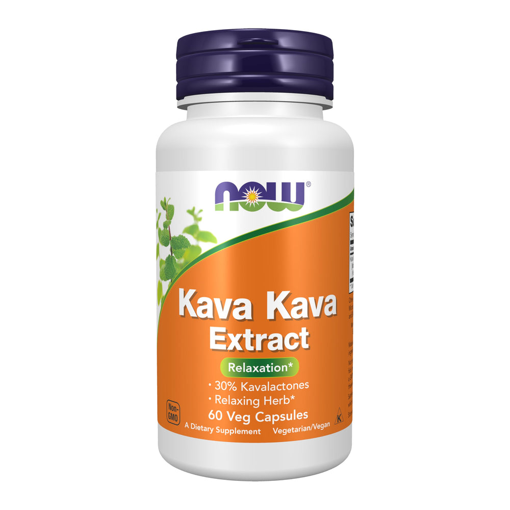 NOW Foods Kava Kava Extract 250 mg bottle with 60 vegetarian capsules