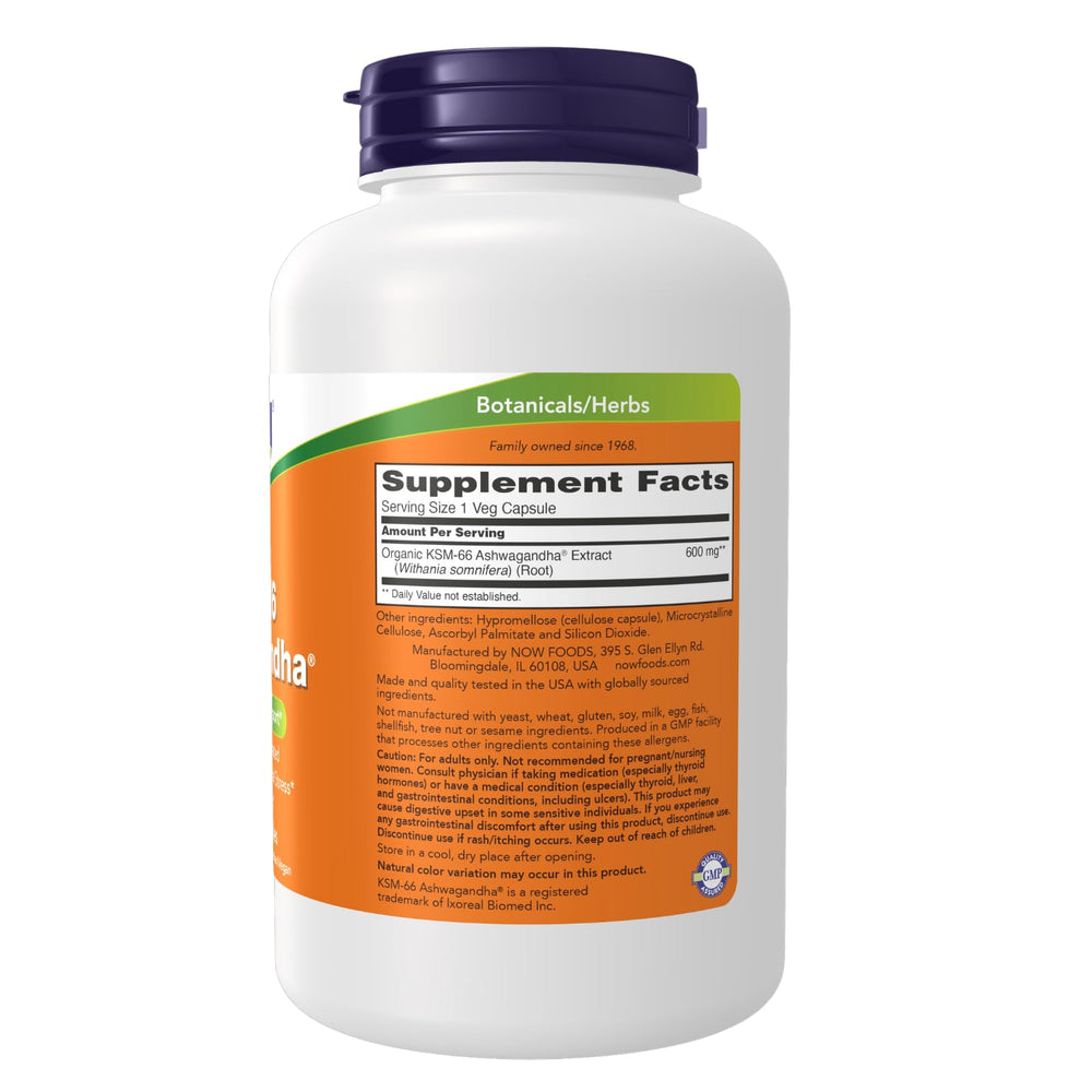 Close-up of 600 mg per capsule full-spectrum Ashwagandha extract