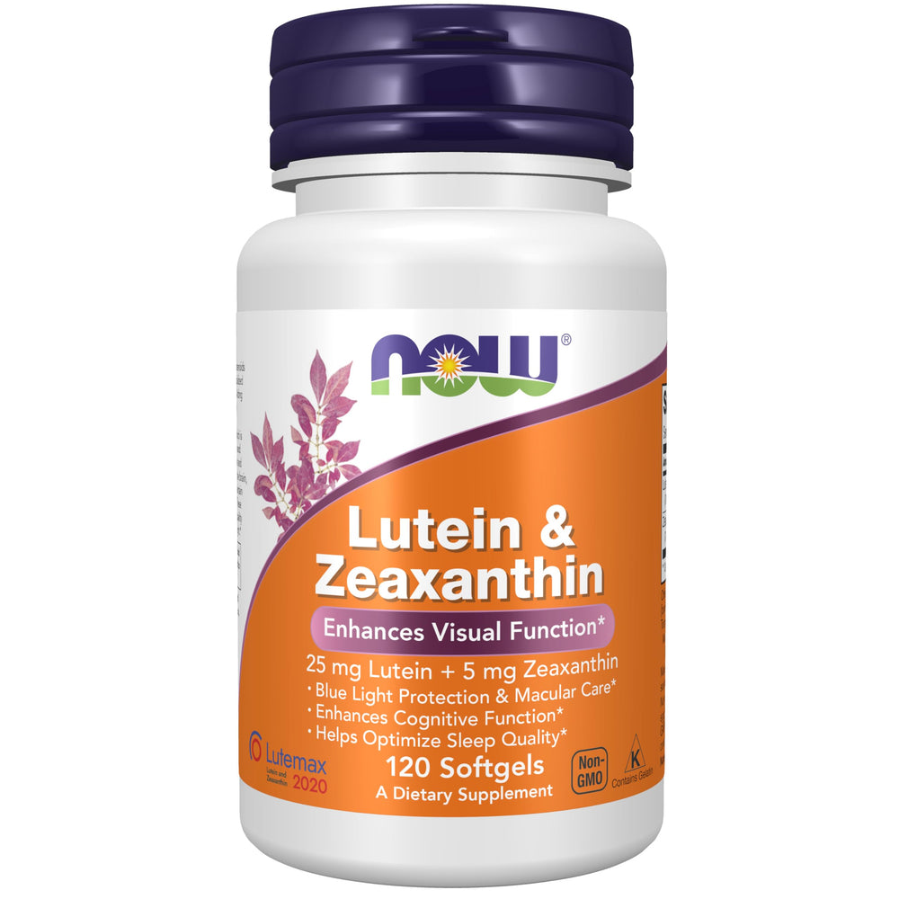 NOW Supplements Lutein & Zeaxanthin 25 mg/5 mg softgels bottle