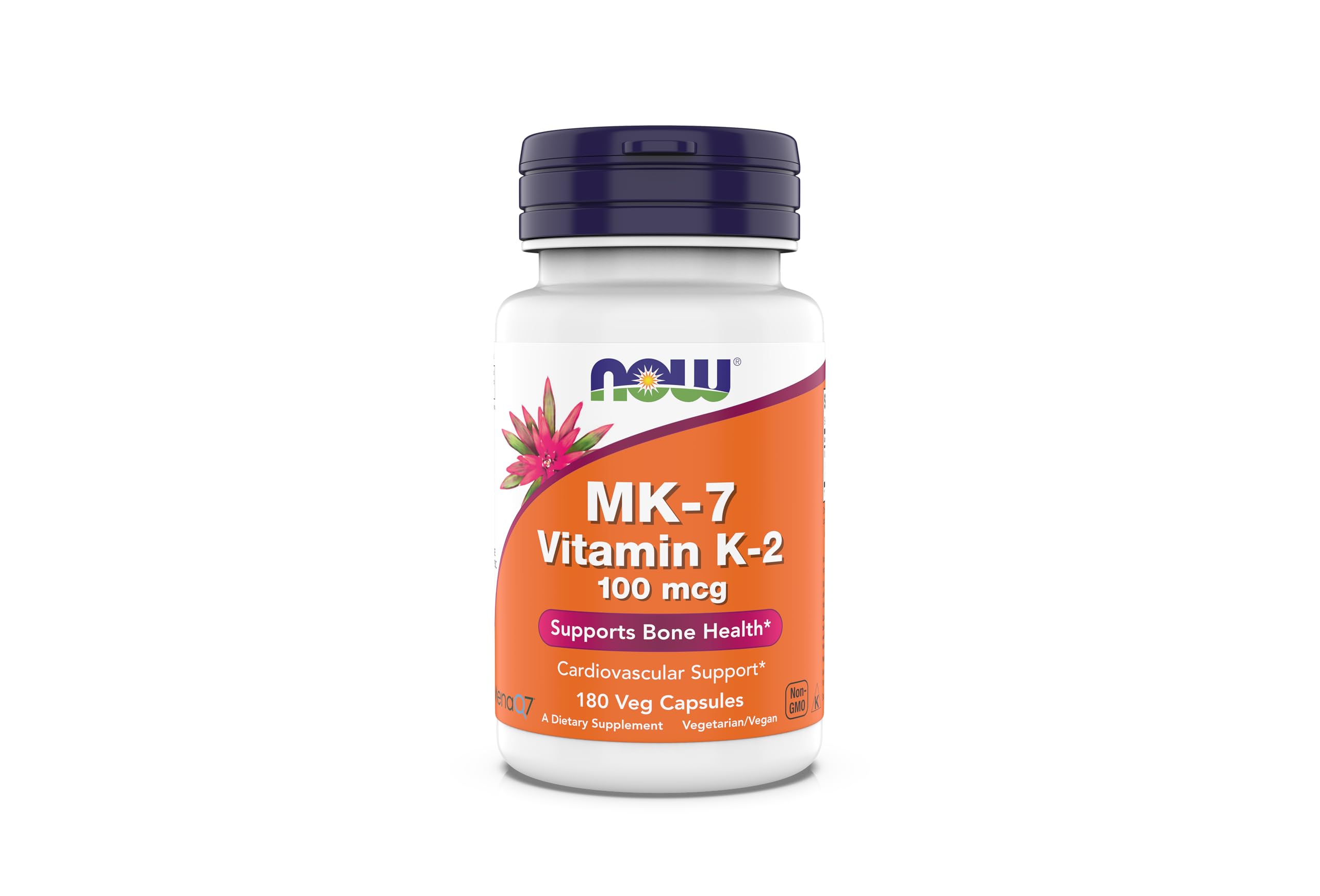 NOW Supplements MK-7 Vitamin K-2 100 mcg bone health and cardiovascular support packaging