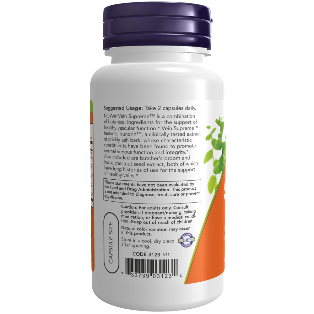 NOW Foods single veg capsule next to ruler showing size and easy swallowing