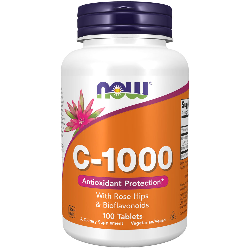 NOW Foods Vitamin C-1000 bottle with Rose Hips and Bioflavonoids