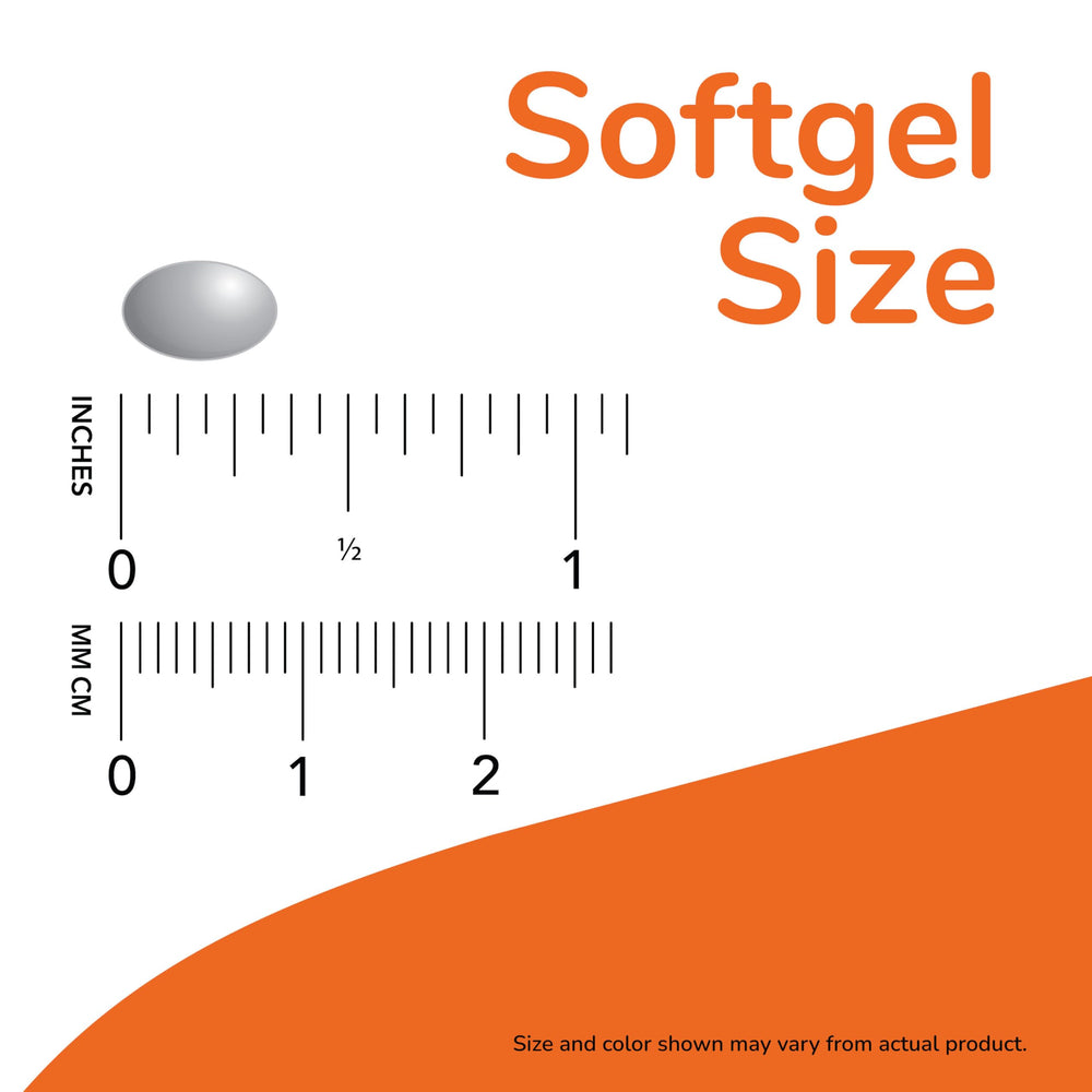 Close-up of NOW Vitamin D-3 1,000 IU softgels capsules
