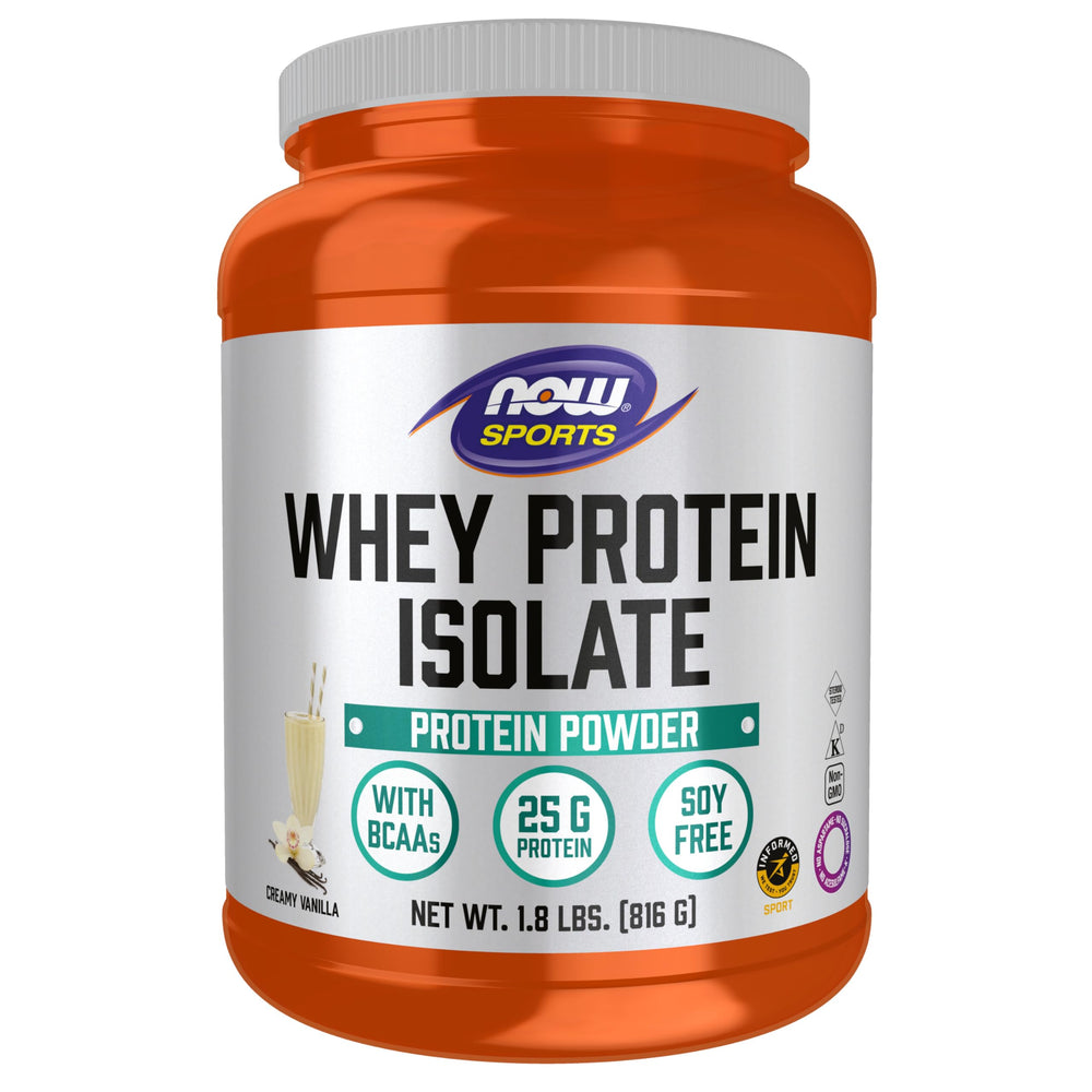 NOW Foods Whey Protein Isolate Creamy Vanilla front view 1.8 lb