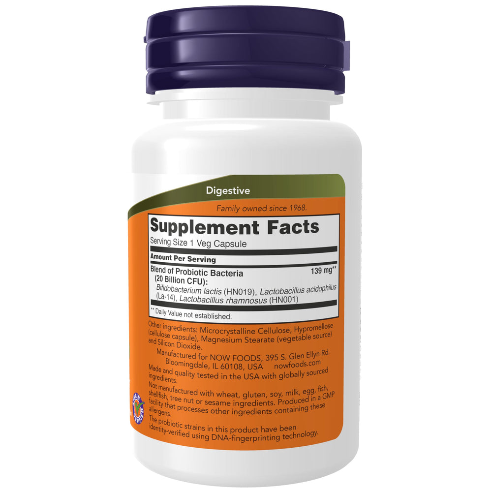 Close-up of NOW Foods Women's Probiotic packaging