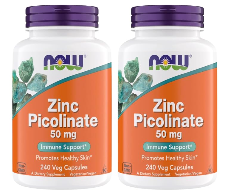 NOW Zinc Picolinate 50 mg bottle with label