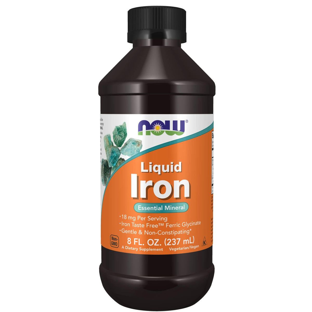 NOW Iron Liquid 18 mg bottle – main product image