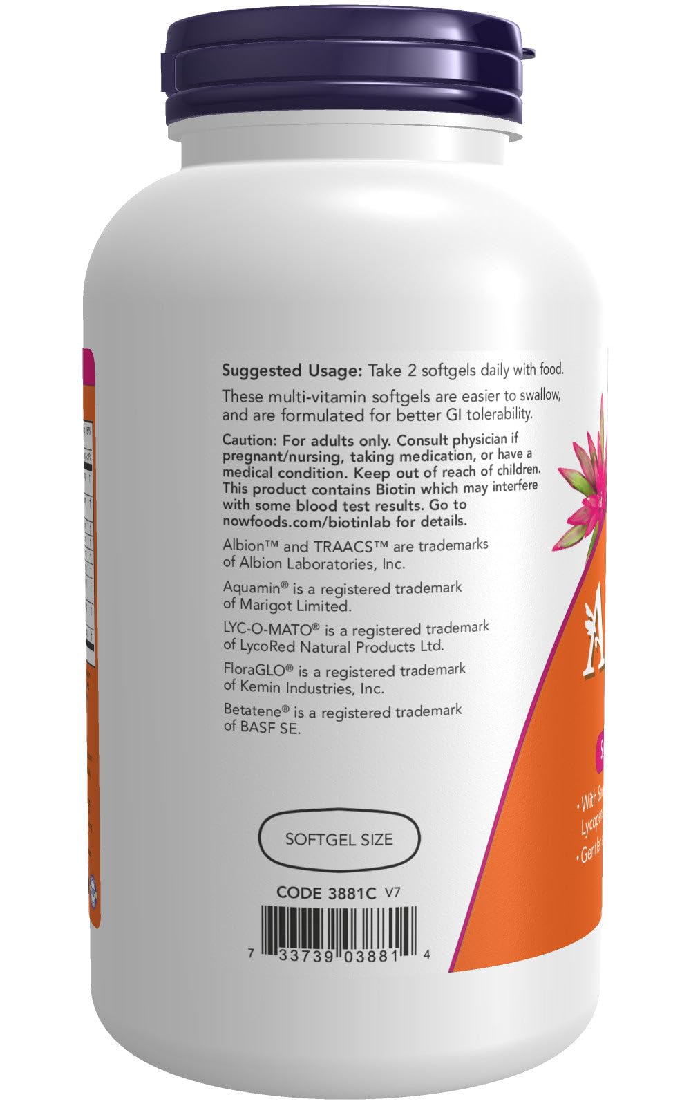 NOW Foods Adam Superior Men's Multi with CoQ10 and Lycopene for antioxidant support