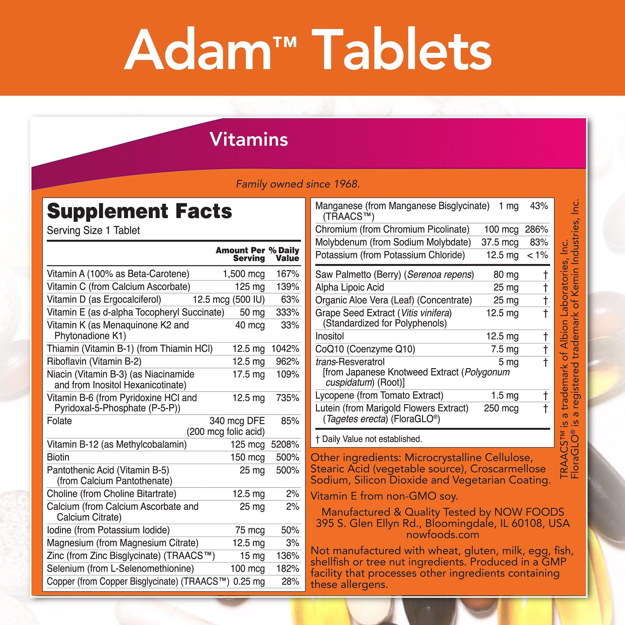 NOW Foods Adam Superior Men's Multi softgels offer gentle swallow